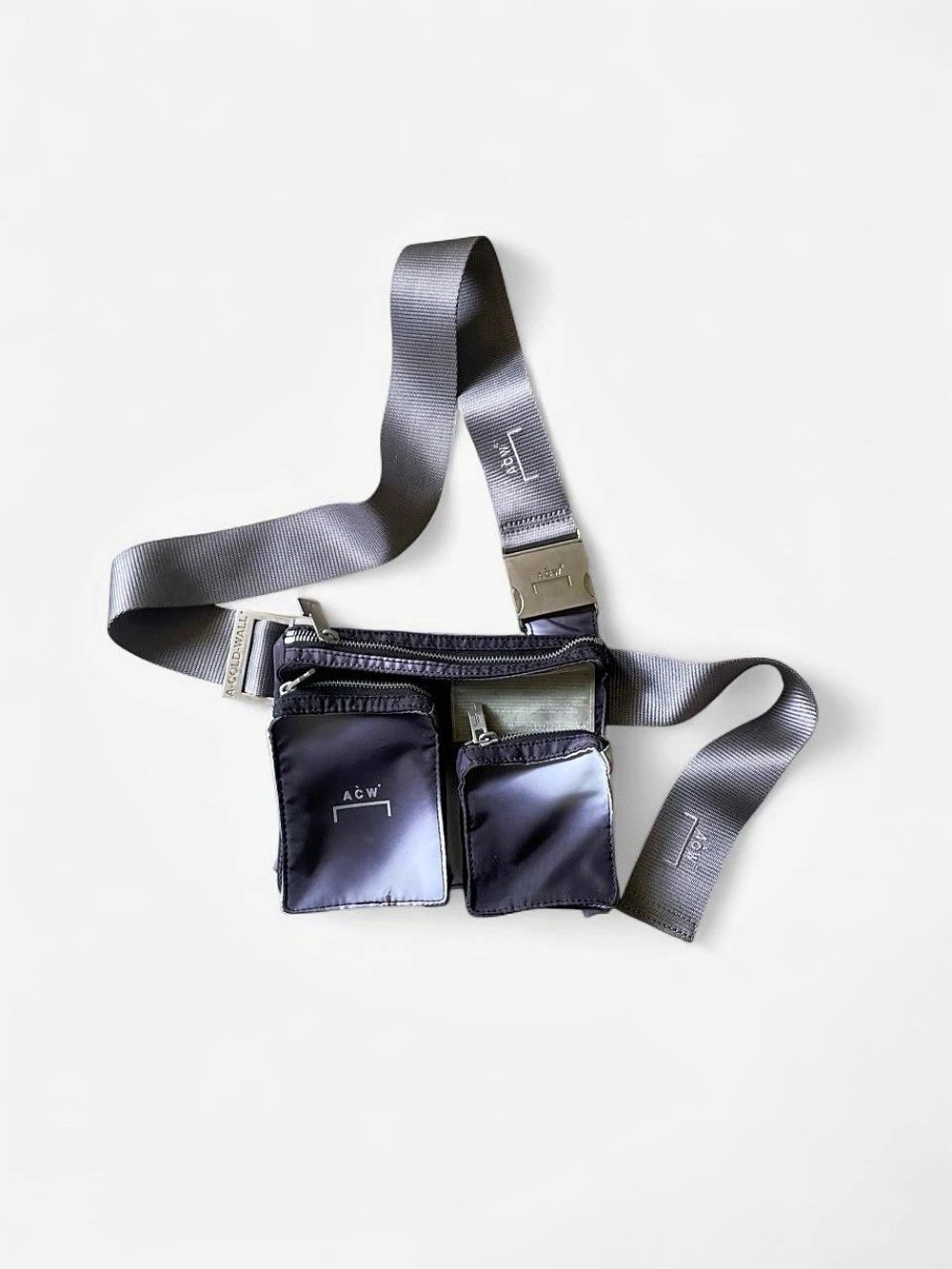 A-COLD-WALL* Multi-Pocket Nylon Holster Bag * Black & Gray